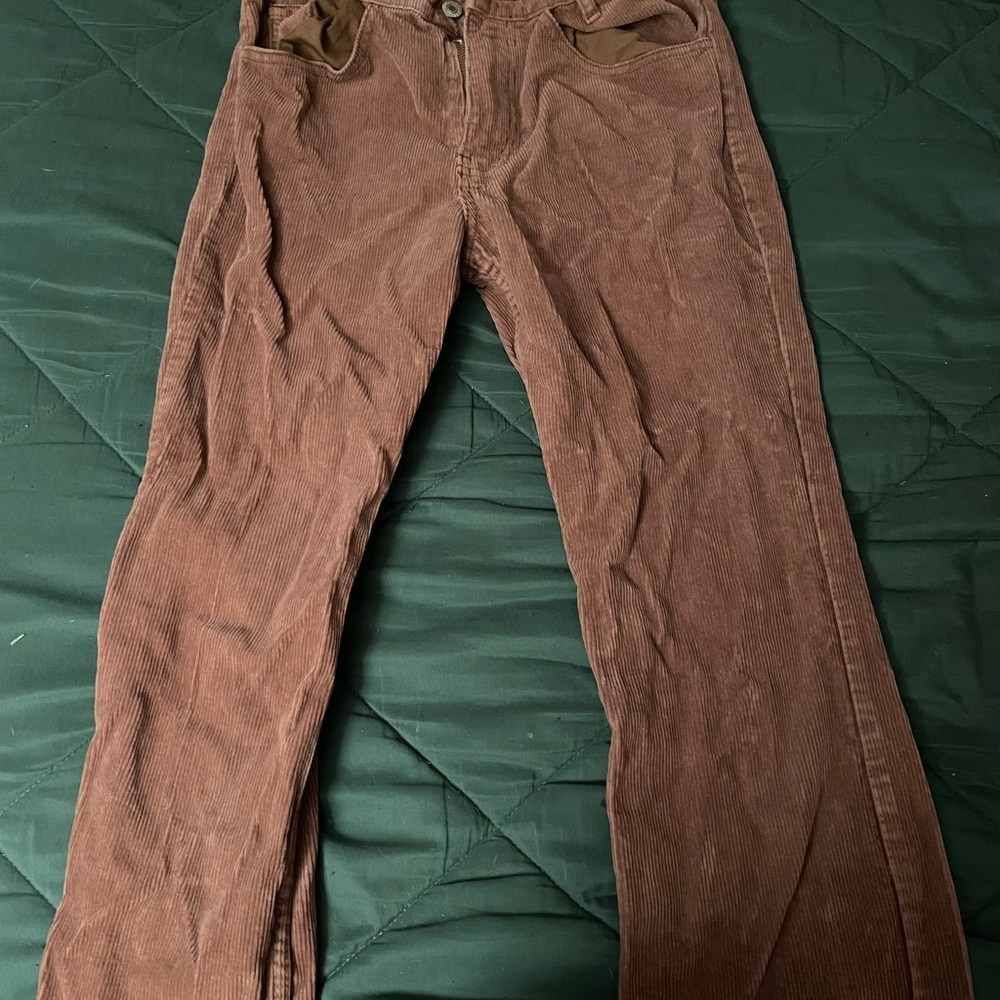Straight Leg Corduroy Jeans - Brown - Picture 3 of 3